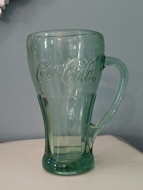 ^ Vintage Libbey Coca-Cola Coke Bottle shaped Glass with handle